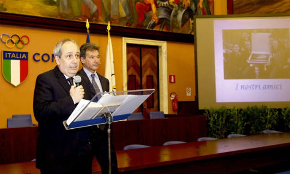 Il segretario Panza apre l&#39;evento commemorativo al salone d&#39;onore del CONI. Il presidente Malag: 